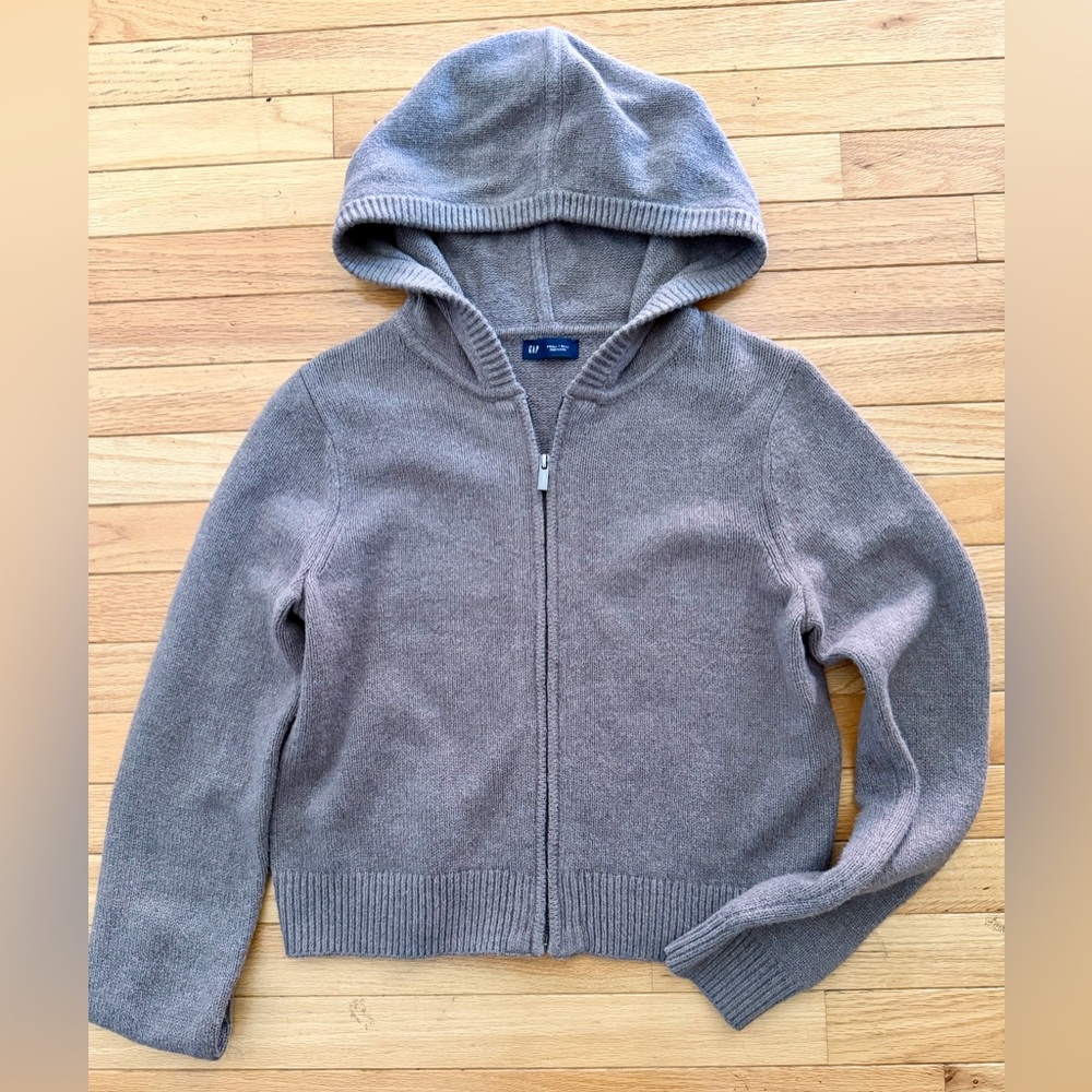 Gap CashSoft Sweater Zip Hoodie, Plymouth rock brown, Size S